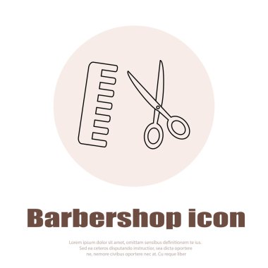 Doğrusal berber Icons set. Web ve mobil kullanıcı arabirimi kullanmak için evrensel saç modeli simgesi