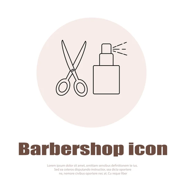 Conjunto de ícones de barbearia linear. Ícone de penteado universal para usar na web e UI móvel —  Vetores de Stock