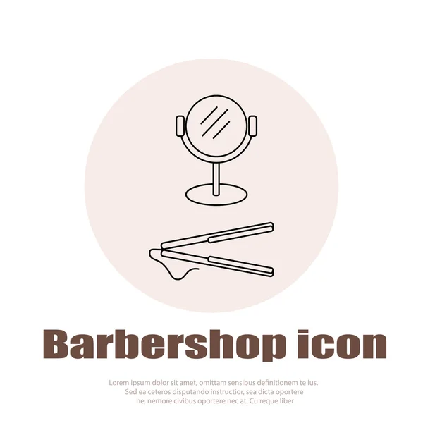 Conjunto de ícones de barbearia linear. Ícone de penteado universal para usar na web e UI móvel —  Vetores de Stock