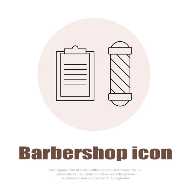 Conjunto de ícones de barbearia linear. Ícone de penteado universal para usar na web e UI móvel —  Vetores de Stock