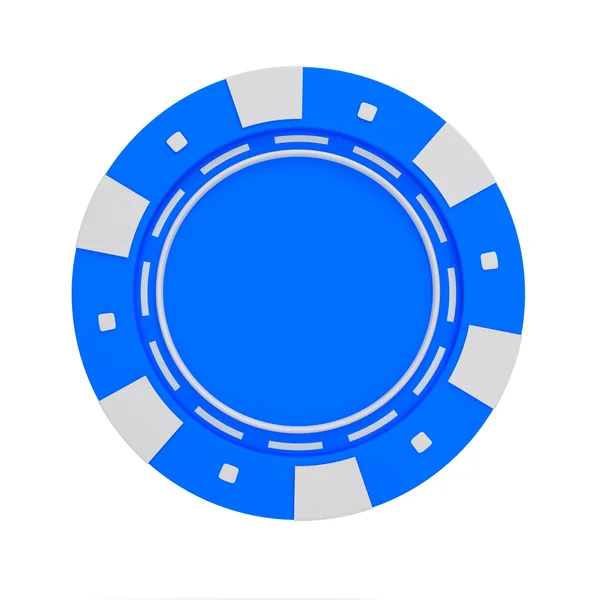 Одинарний синій чіп казино ізольований на білому фоні — стокове фото
