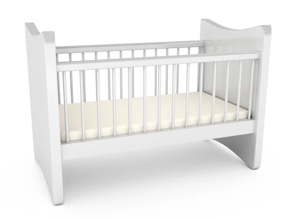 Baby cot over white background — Stock Photo, Image