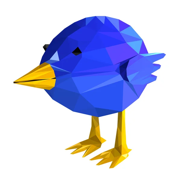 Oiseau bleu géométrique. illustration de nombreux triangles — Image vectorielle