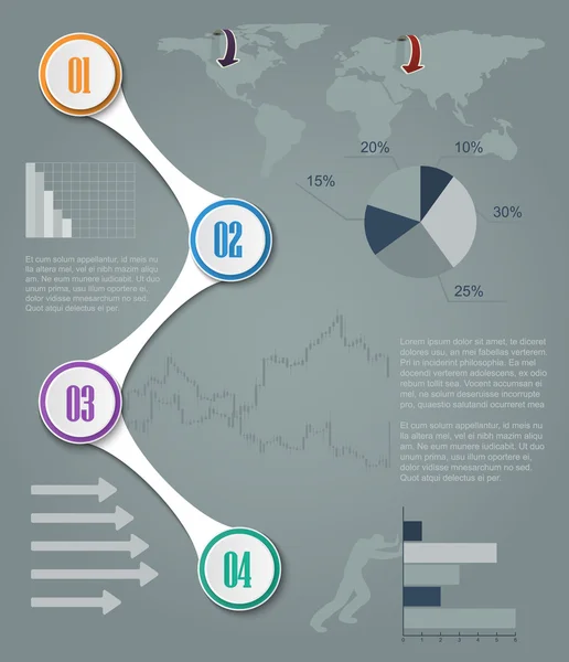 Trabalho em equipe infográfico social, diagrama, apresentação —  Vetores de Stock