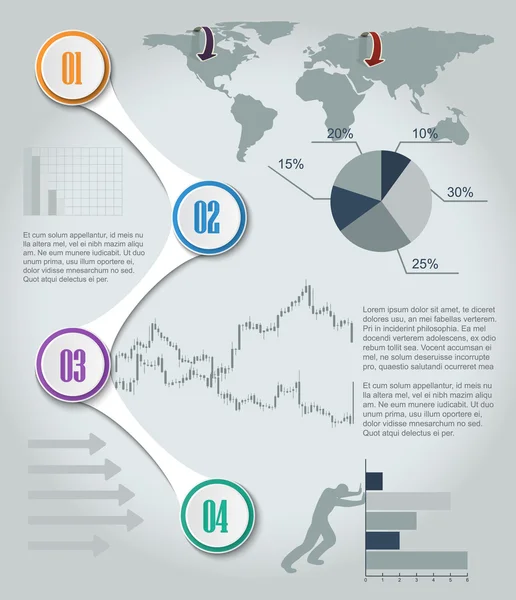 Trabalho em equipe infográfico social, diagrama, apresentação —  Vetores de Stock