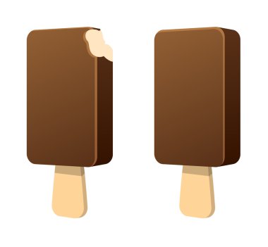 Chocolate cold ice-cream on  stick
