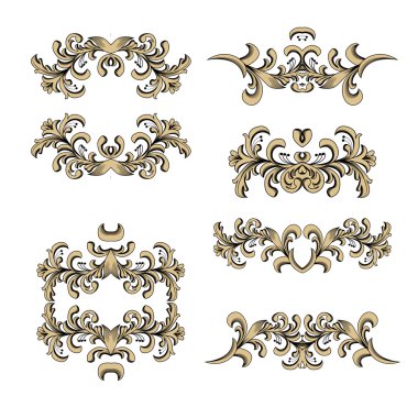 Klasik çiçek çerçevesi. Tasarım elementi.