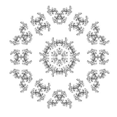 Klasik çiçek çerçevesi. Tasarım elementi.