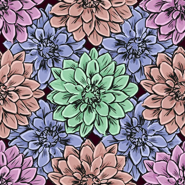 Dibuje a mano patrón floral sin costuras . — Vector de stock