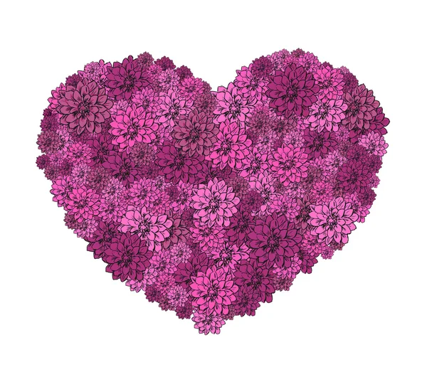 Ilustración vectorial de hermosas flores dibujadas a mano — Vector de stock