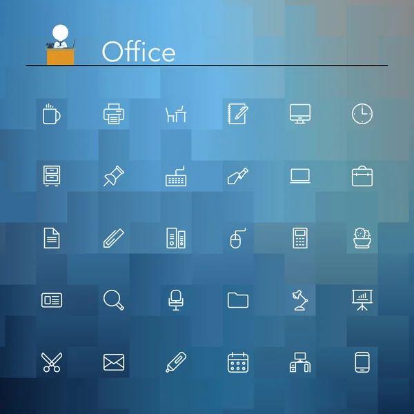 Офіс лінія піктограм — стоковий вектор