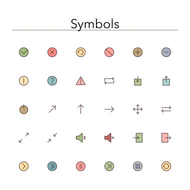 Symbols Colored Line Icons clipart