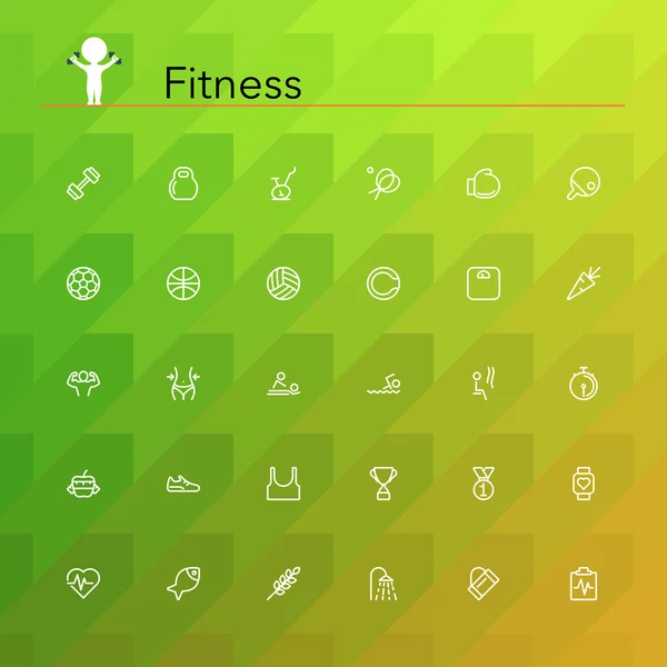 Fitness Line Icons — Stock Vector