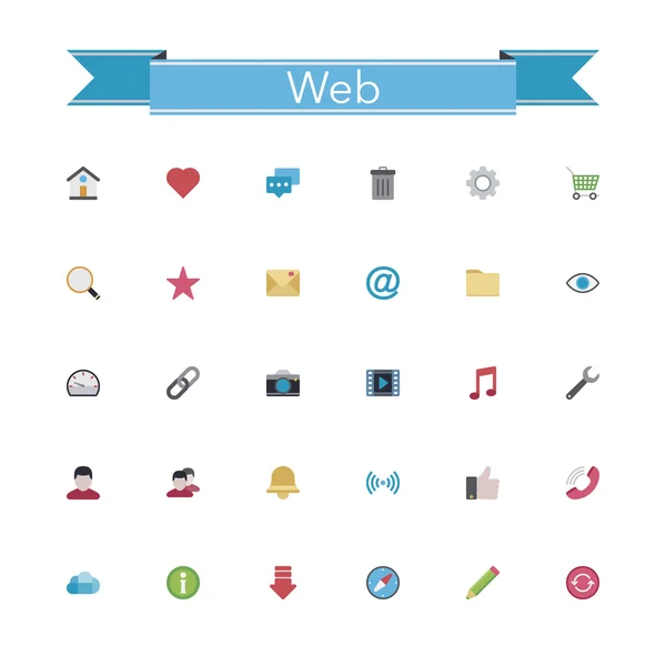 Web Flat Icons — Stock Vector