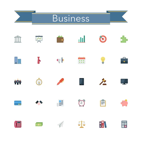 Business Flat Icons — Stock Vector