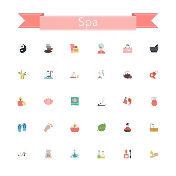Spa Flat Icons — Stock Vector