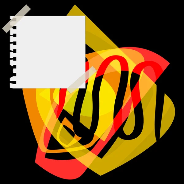 Le papier à lettres collé sur un fond abstrait — Image vectorielle