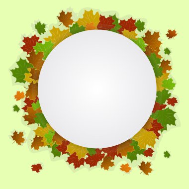 akçaağaç yaprakları ile sonbahar afiş