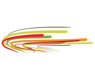 Yeşil ve turuncu eğri çizgiler ile arka plan