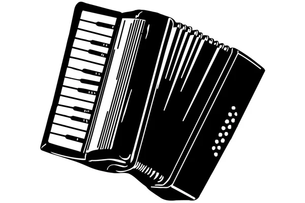 Vector sketch of a musical instrument accordion — Stock Vector