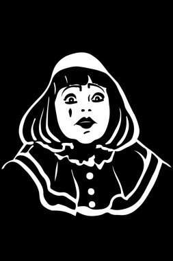 vektör çizimi beyaz MIME büyük göz ile