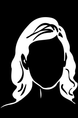  bir oval yüz kız vektör çizimi