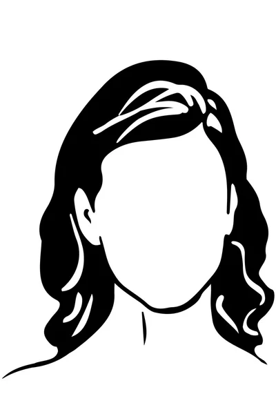 Dibujo vectorial de una chica de cara ovalada — Vector de stock