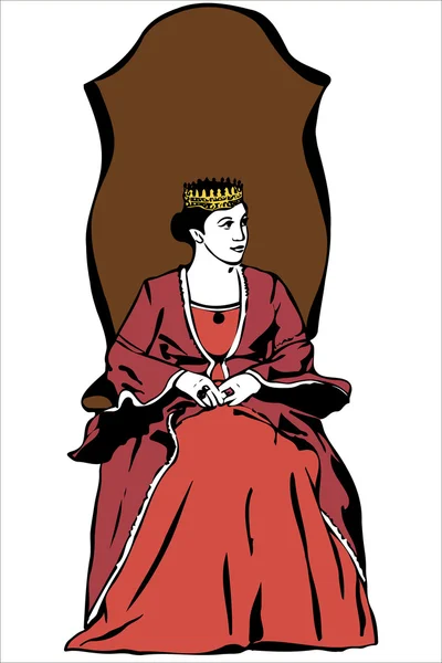 Reine portant une couronne — Image vectorielle