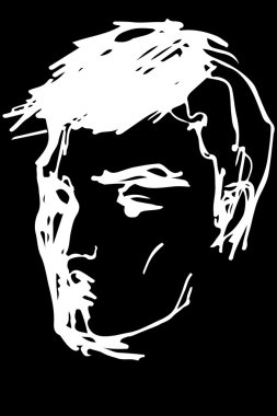 genç bir adam portresi için vektör kroki