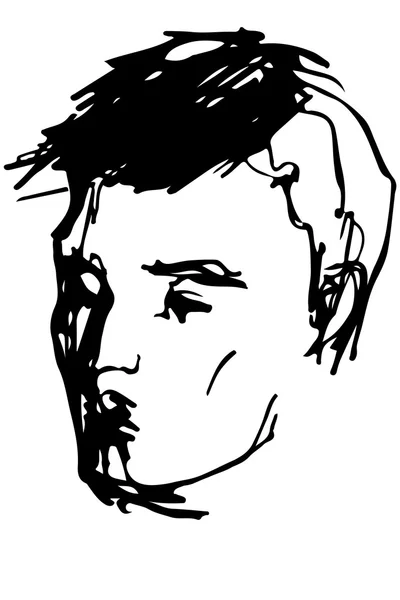 Croquis vectoriel pour le portrait d'un jeune homme — Image vectorielle