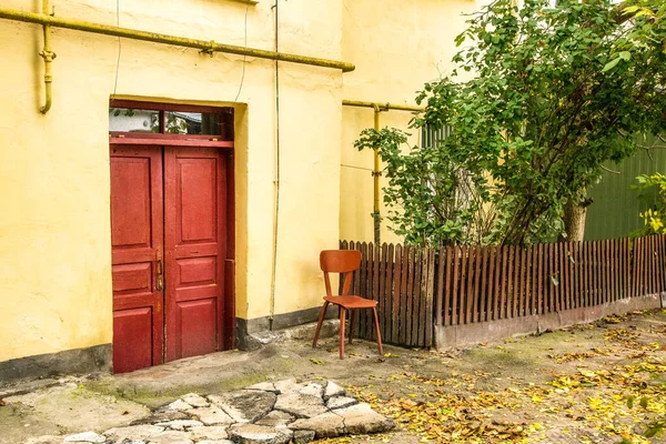 Image Fence Front Garden Courtyard Old City Courtyard Hous — Stock Photo, Image