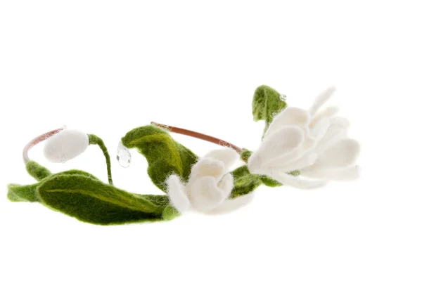 Wreath of white snowdrops on the hoop — Stock Photo, Image