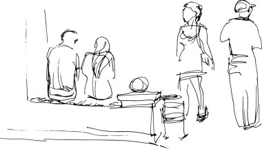  Parkta yürüyen insanlar. 