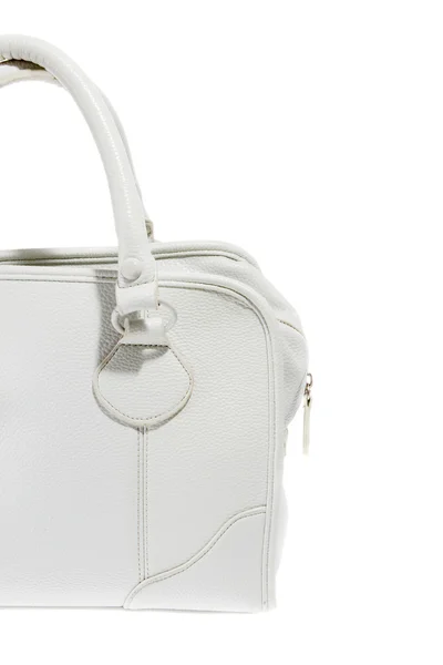 Preview ladies fashionable white leather handbag — Stock Photo, Image