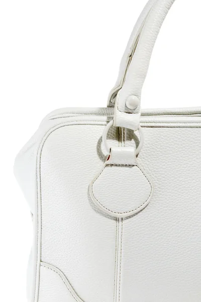 Preview ladies fashionable white leather handbag — Stock Photo, Image