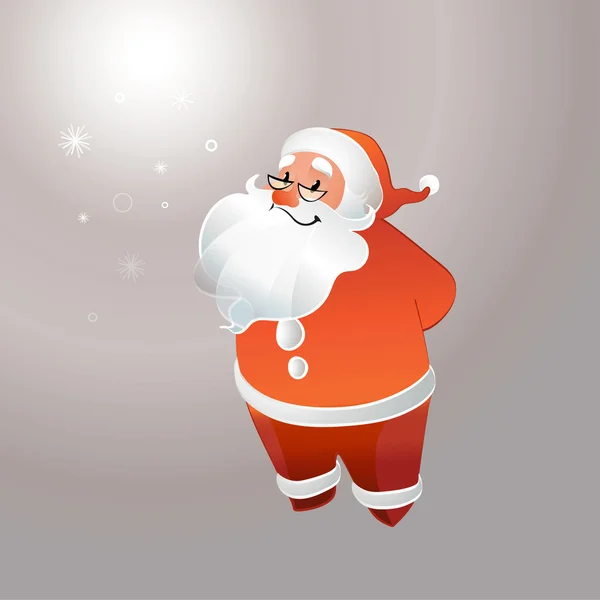 Santa Claus con gafas sonriendo — Vector de stock