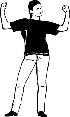 Kroki bir kızın vücut içinde devreye girer