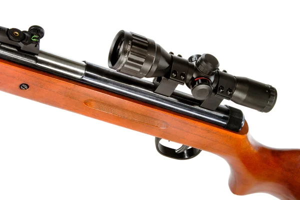 Lucht geweer met een telescopische zicht en een houten kont — Stockfoto