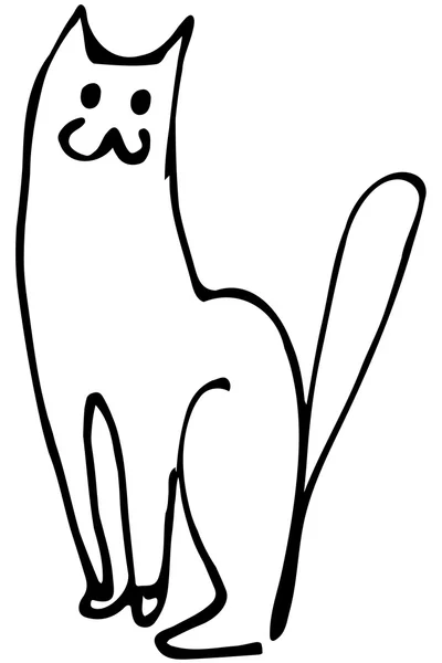 Oturan bir kedi vektör çizimi — Stok Vektör
