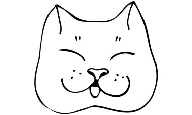  vektör çizim güzel kedi muzzlek