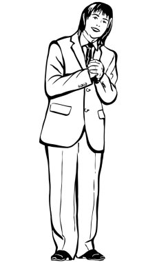 genç bir adam dua taslağını