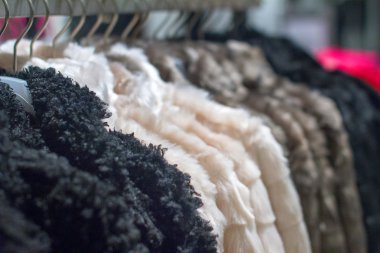 Mağaza raf asılı kış ceket