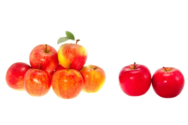 Pommes rouges mûres sur fond blanc — Photo