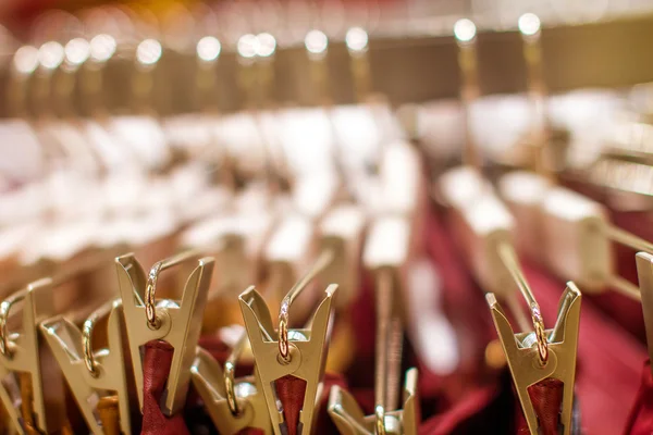 clothespins şeyler deposundaki bir askı tutun