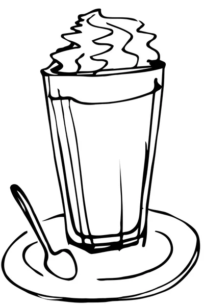草绘杯搅打稀奶油 — 图库矢量图片
