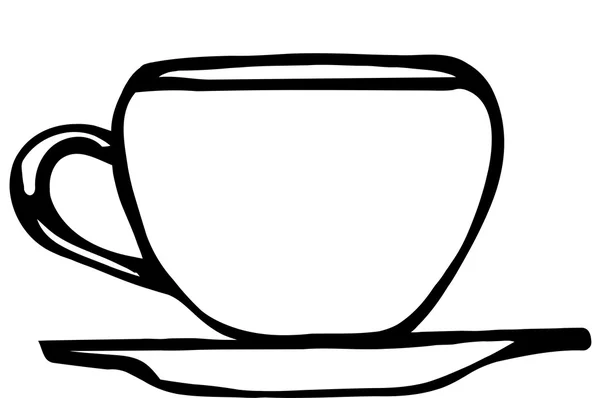 Skiss av en porslin kaffe kopp — Stock vektor