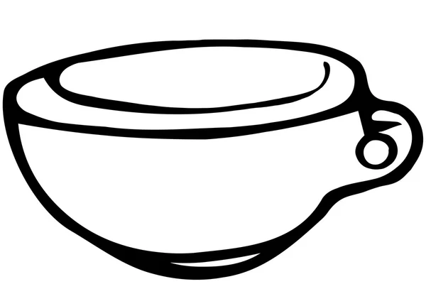 Boceto de una taza de café de porcelana — Vector de stock