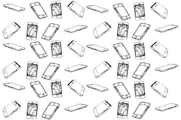 Croquis vectoriel du téléphone portable à écran tactile — Image vectorielle