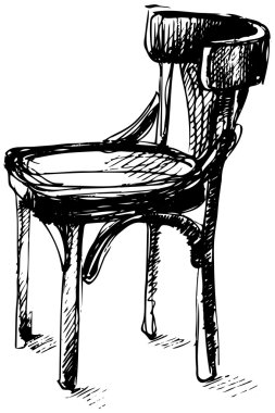 vektör çizimi Viyana bükülmüş ahşap sandalye