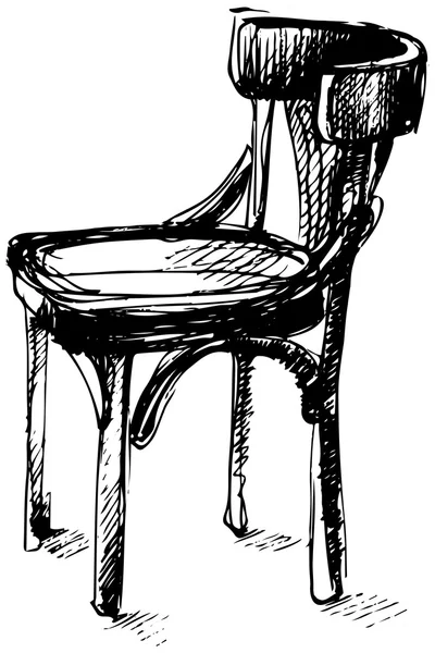 Vector sketch of Viennese bent wood chair — Stock Vector